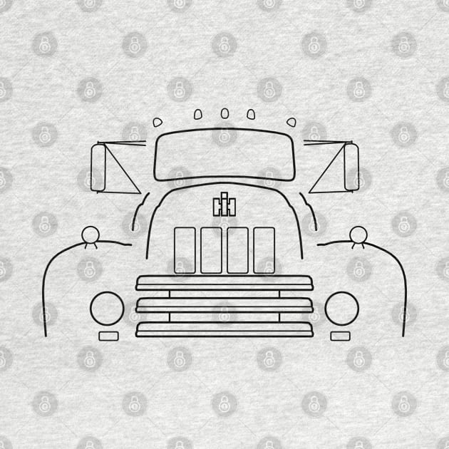 International Harvester IH R-190 classic truck black outline graphic by soitwouldseem